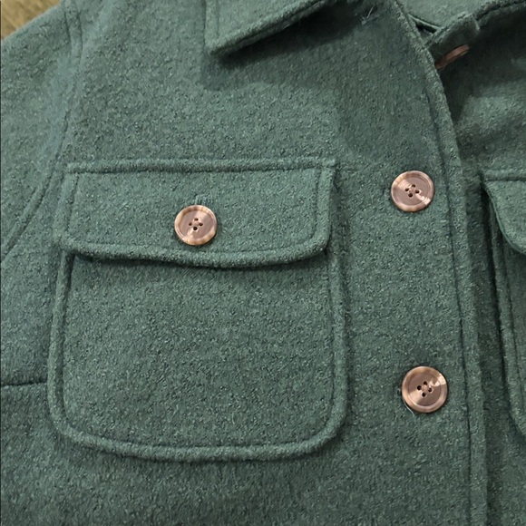 Joie Wool Blend Shirt Jacket Green Button Front Size 1X NWT - Picture 9 of 10